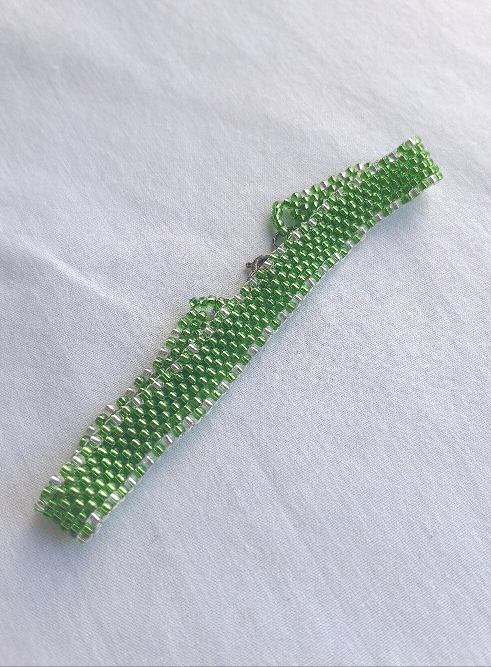 Bracelet Woven seed beads handmade Green